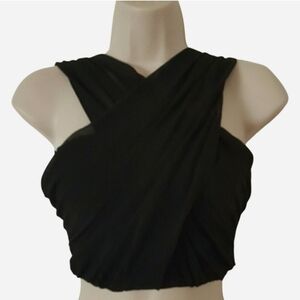 Sexy Black Front Criss-cross Crop Top